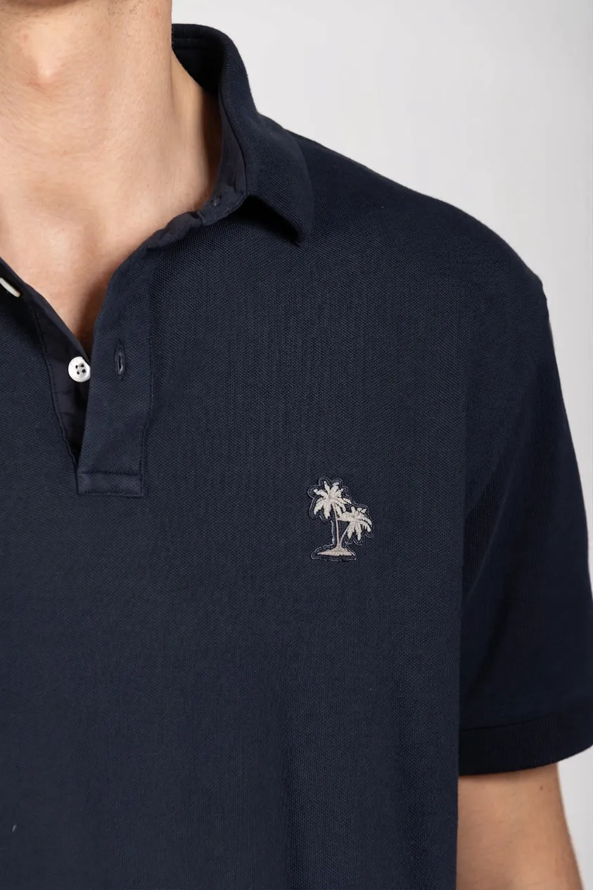 Mason's Leopardi Polo Uomo Blu Navy Piquet Cotone