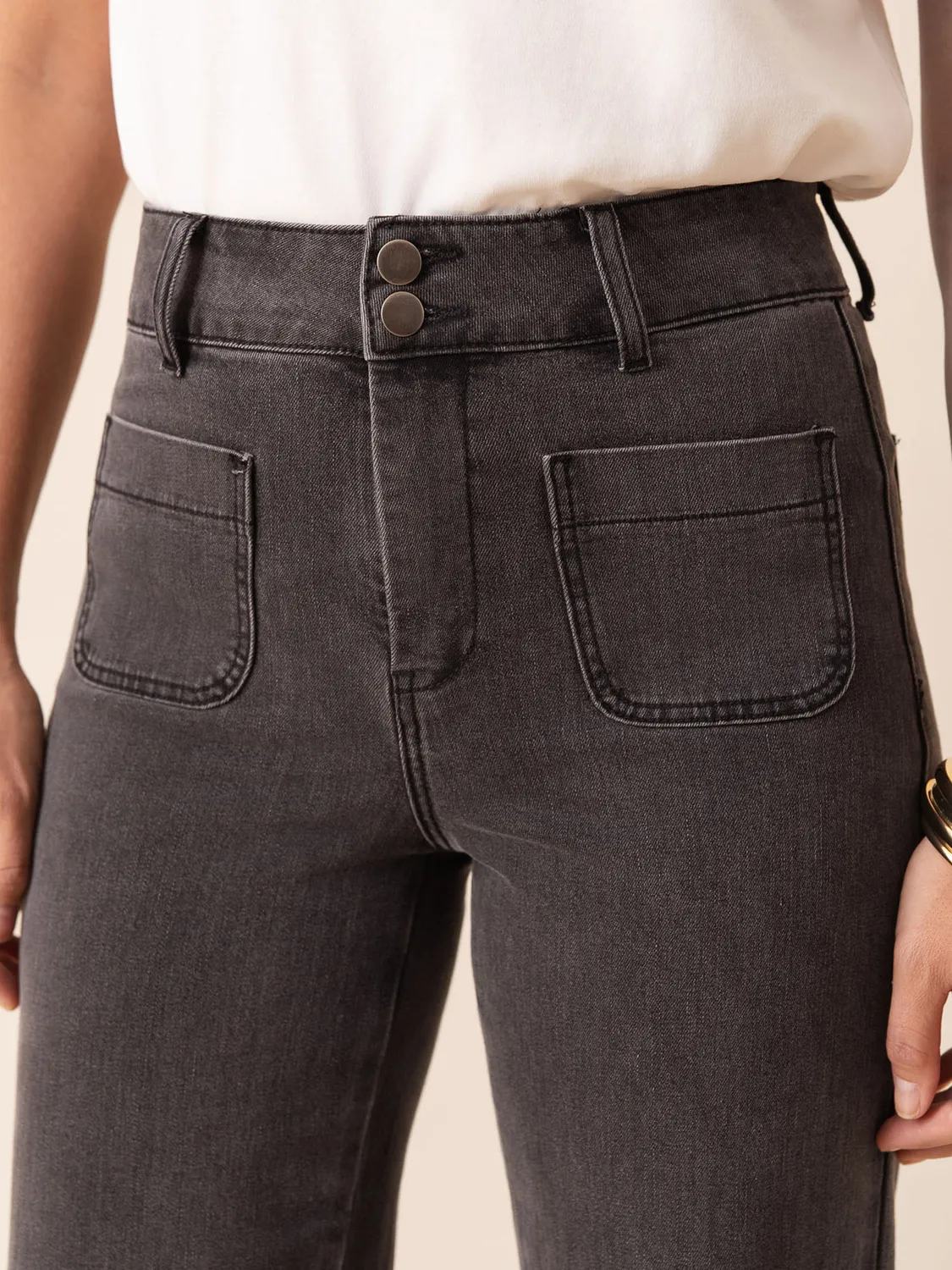 Oraije Elenette jeans flare grigio medio