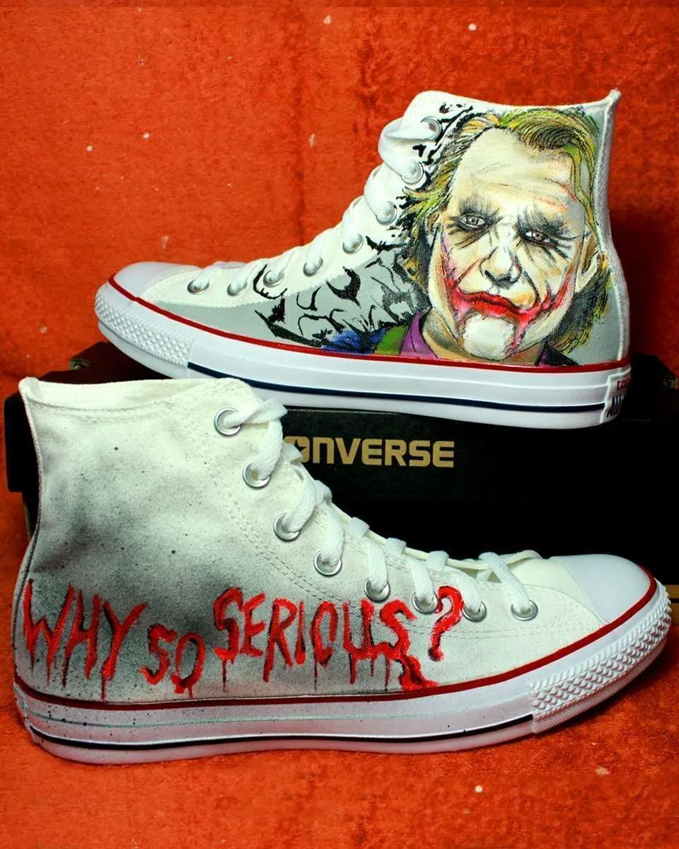 Converse All Star Joker Why So Serious sneakers dipinte a mano