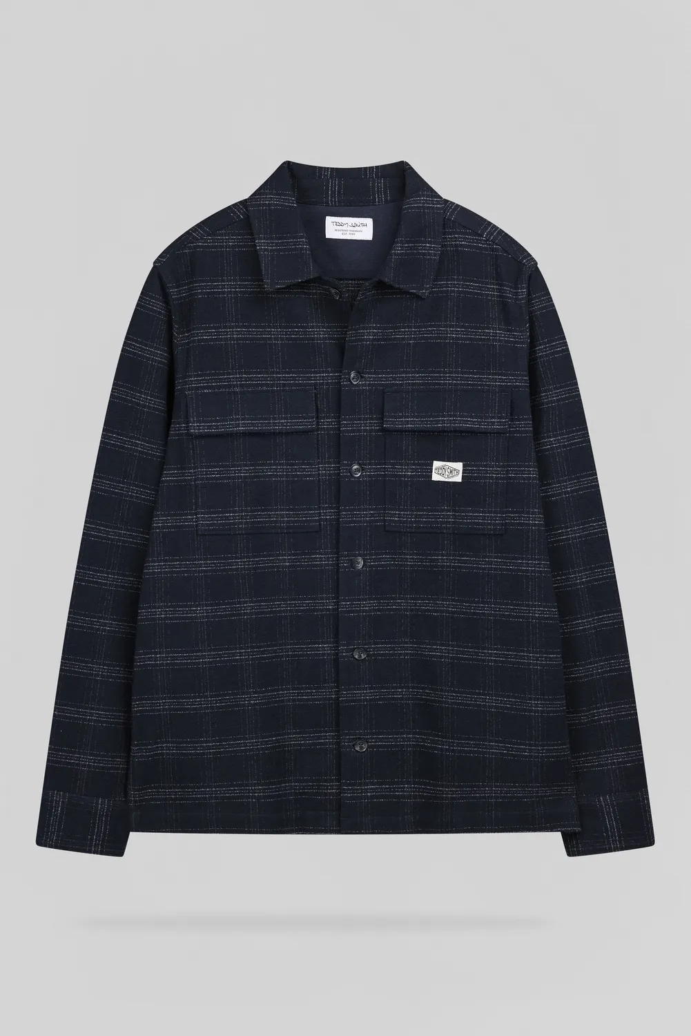 Teddy Smith C-Luis ML camicia quadri blu navy uomo