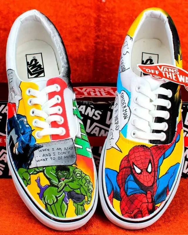 Vans Slip-On Fumetti e Vignette scarpe dipinte a mano