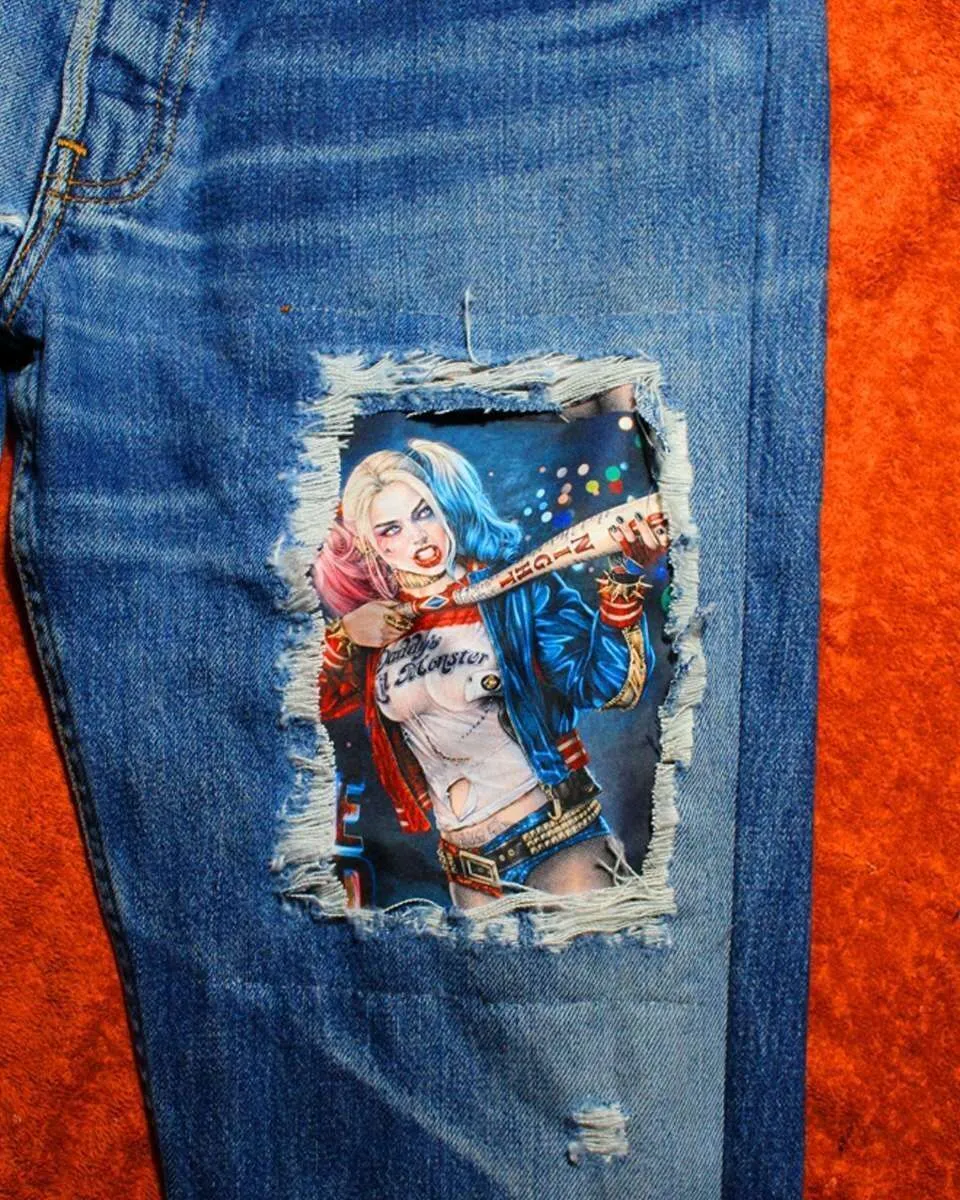 Levi's Vintage Harley Quinn Joker jeans dipinto