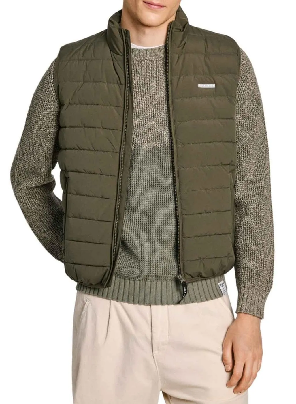 Pepe Jeans Toby gilet uomo M blu imbottito collo imbuto