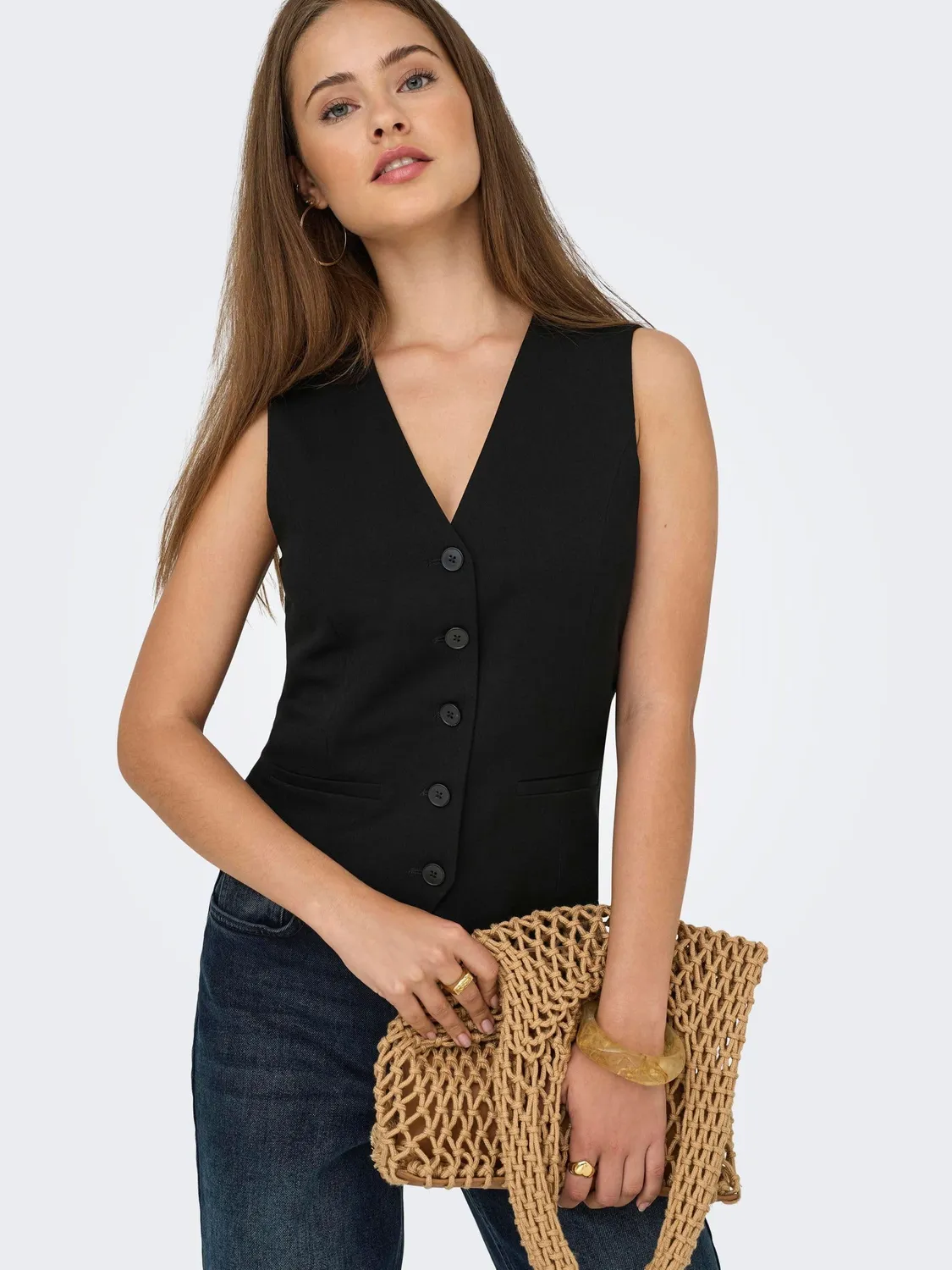 ONLY Onliris-Hattie Gilet Sartoriale monopetto