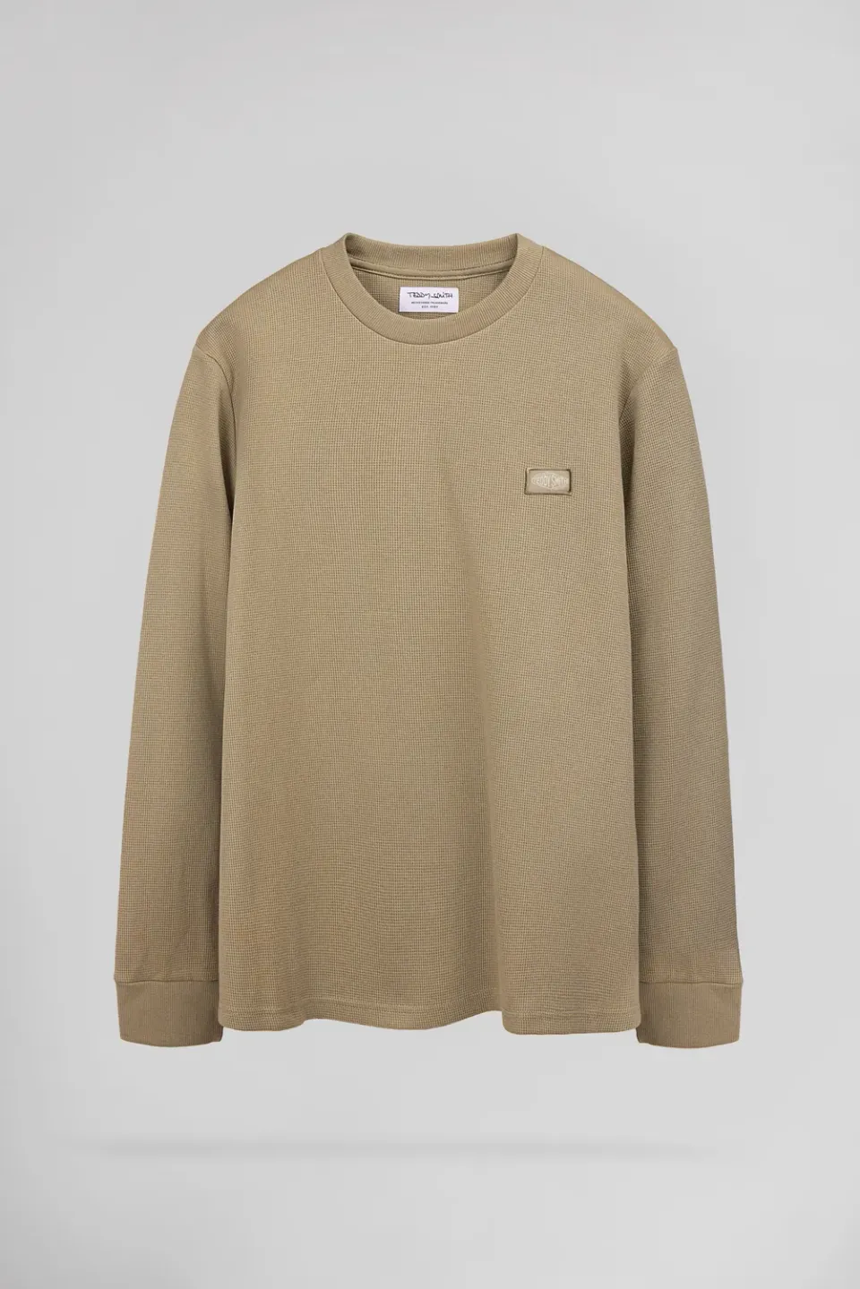 Teddy Smith T-Waffle ML Maglia Uomo Beige Maniche Lunghe