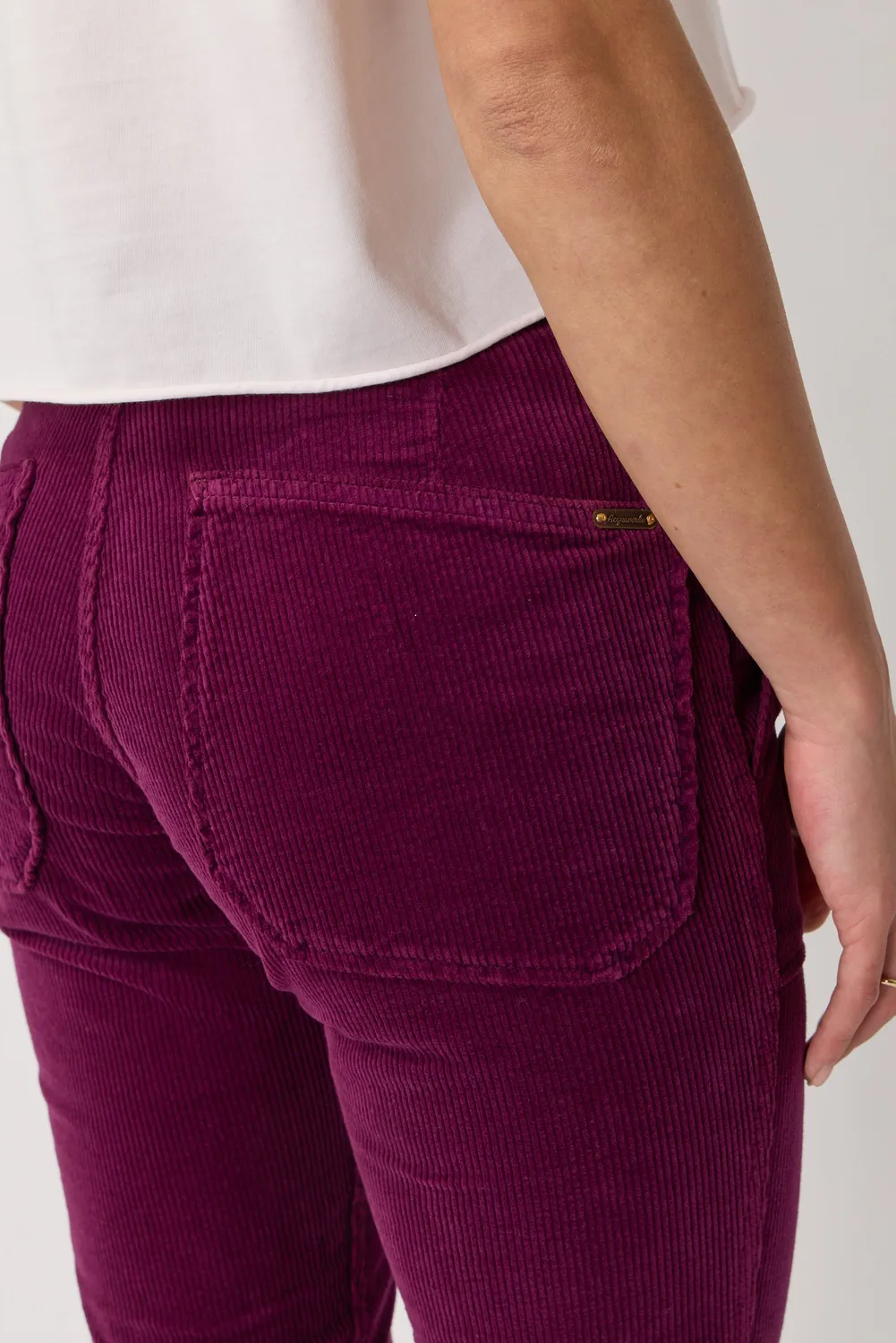 Acquaverde Pierce Figue pantalone velluto mid-rise