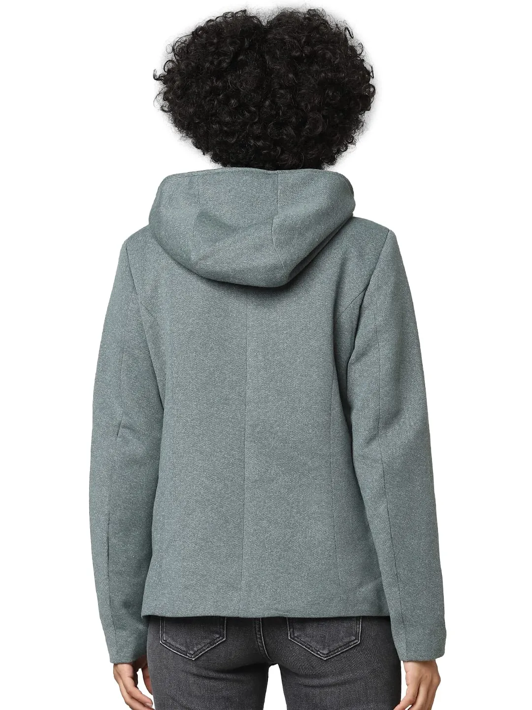 Only Sedona giacca corta donna XS verde melange cappuccio