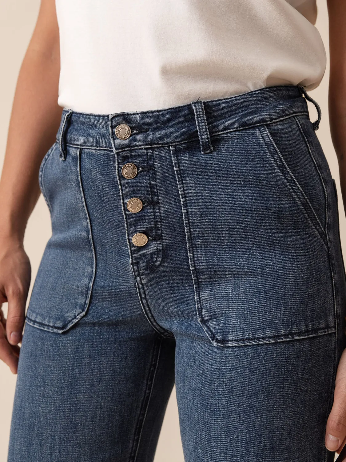 Oraije Paulinette jeans bootcut blu stone