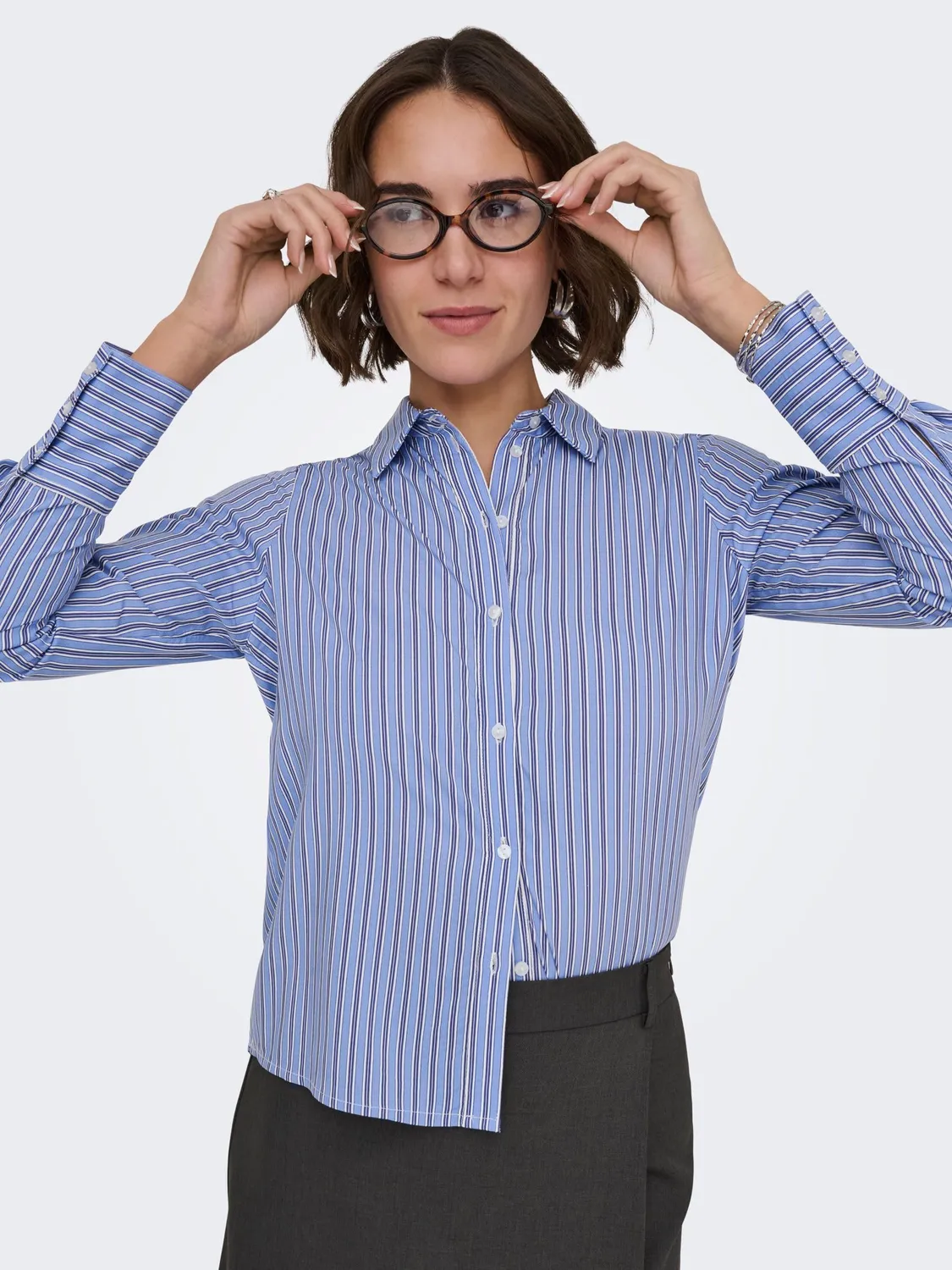 ONLY Onlberit Life camicia donna S blu quotidiana