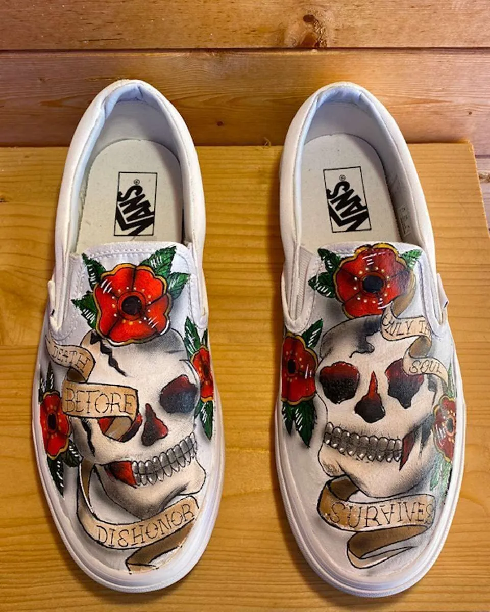 Vans Slip-On Teschi Old School scarpe personalizzate