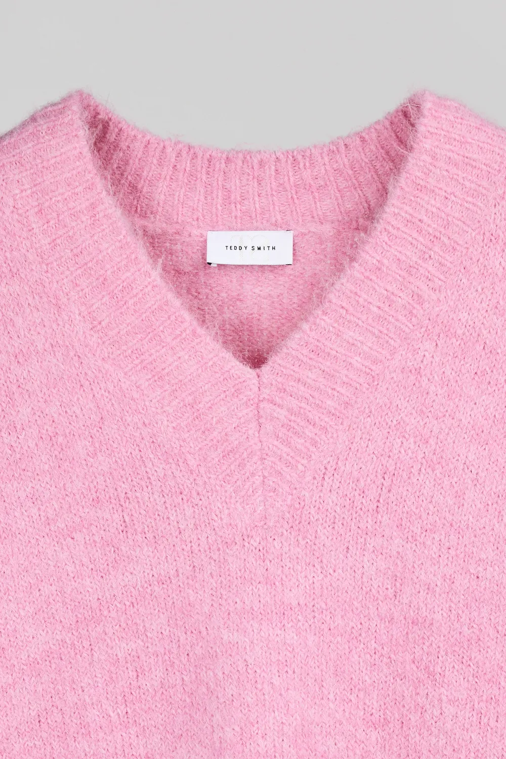 Teddy Smith P-Keith pull oversize rosa donna scollo V