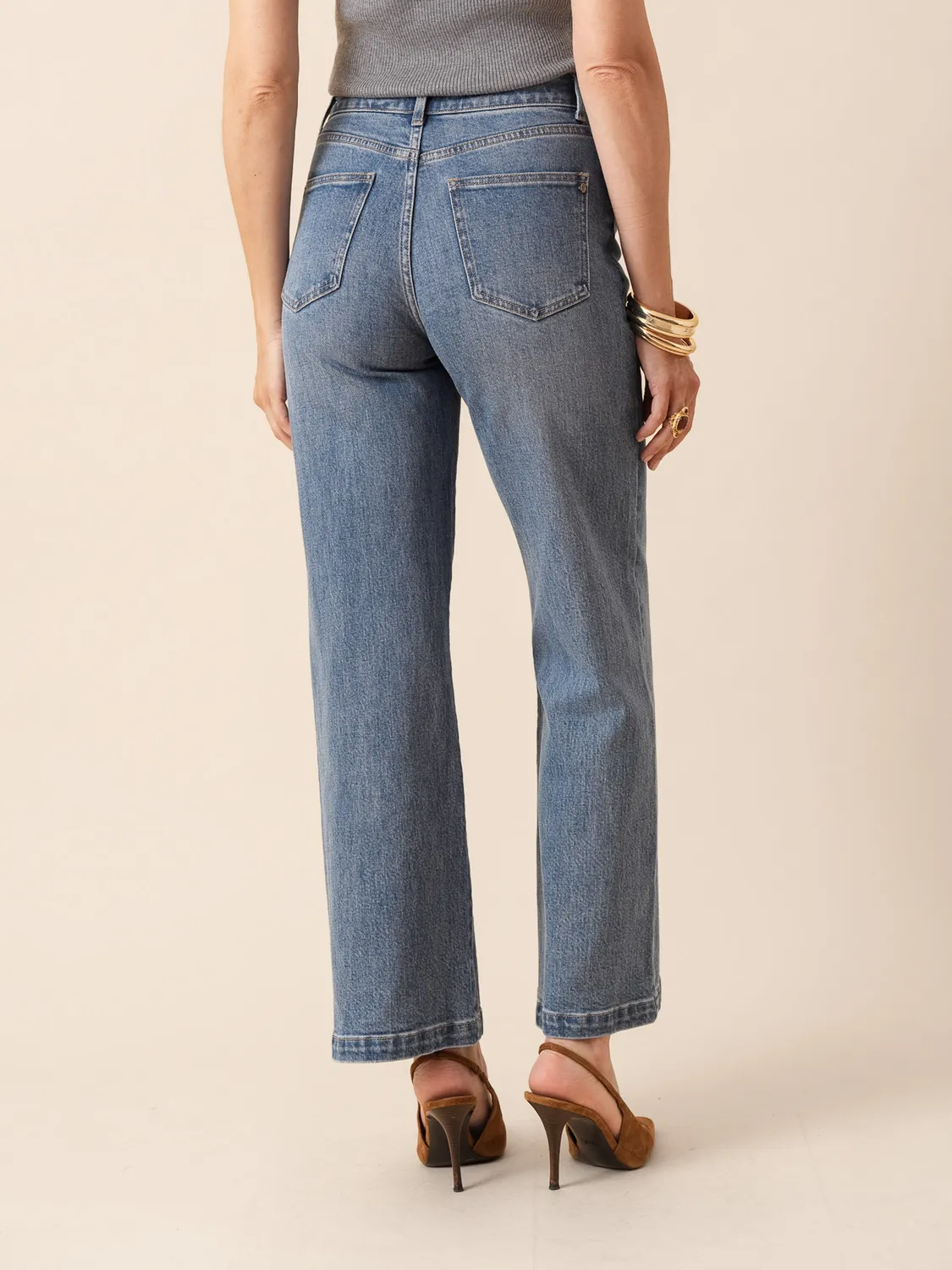 Oraije Mona jeans flare blu stone chiaro denim