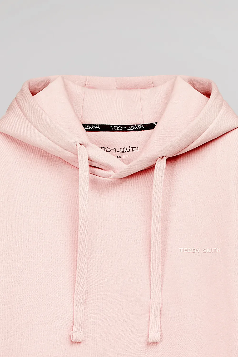 Teddy Smith S-Nark felpa uomo rosa pastello cappuccio