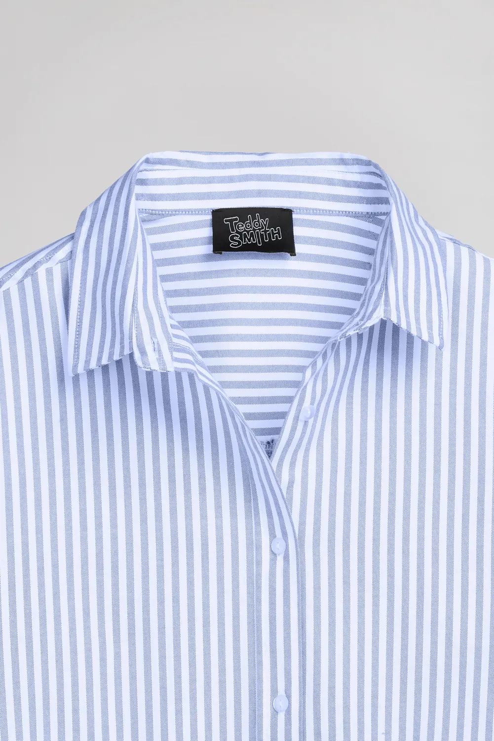 Teddy Smith C-Line ML camicia righe azzurra donna oversize