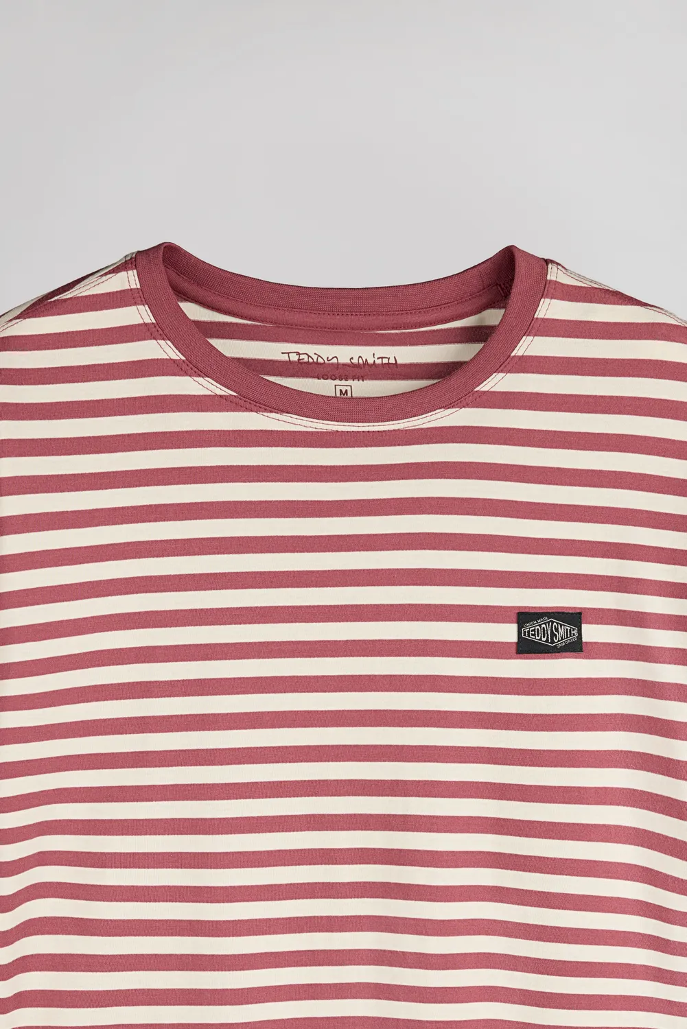 Teddy Smith T-Stry MC t-shirt righe lampone uomo