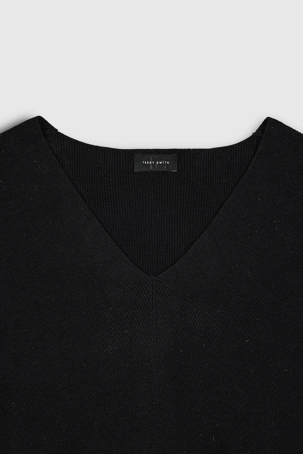 Teddy Smith P-Rita Maglia Scollo V Nera Attillata