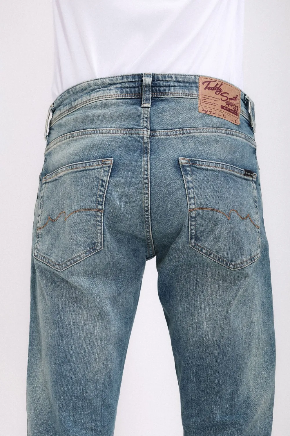 Teddy Smith REG jeans dritti Vintage Indigo L34 elasticizzati