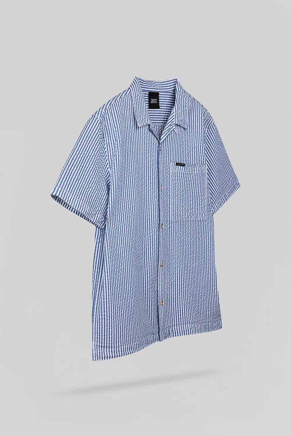 Teddy Smith C-Tiamo MC camicia indigo collo cubano