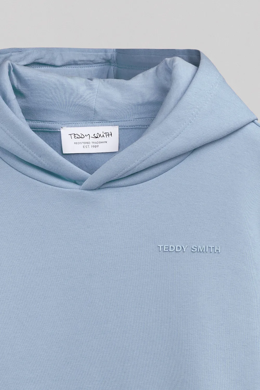 Teddy Smith S-Nark felpa bambino blu mineral cappuccio