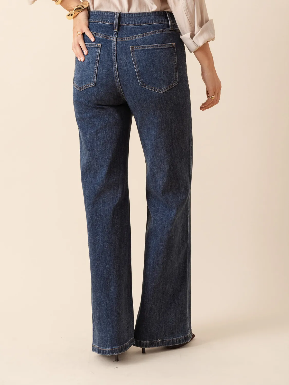 Oraije Pietro jeans palazzo blu scuro
