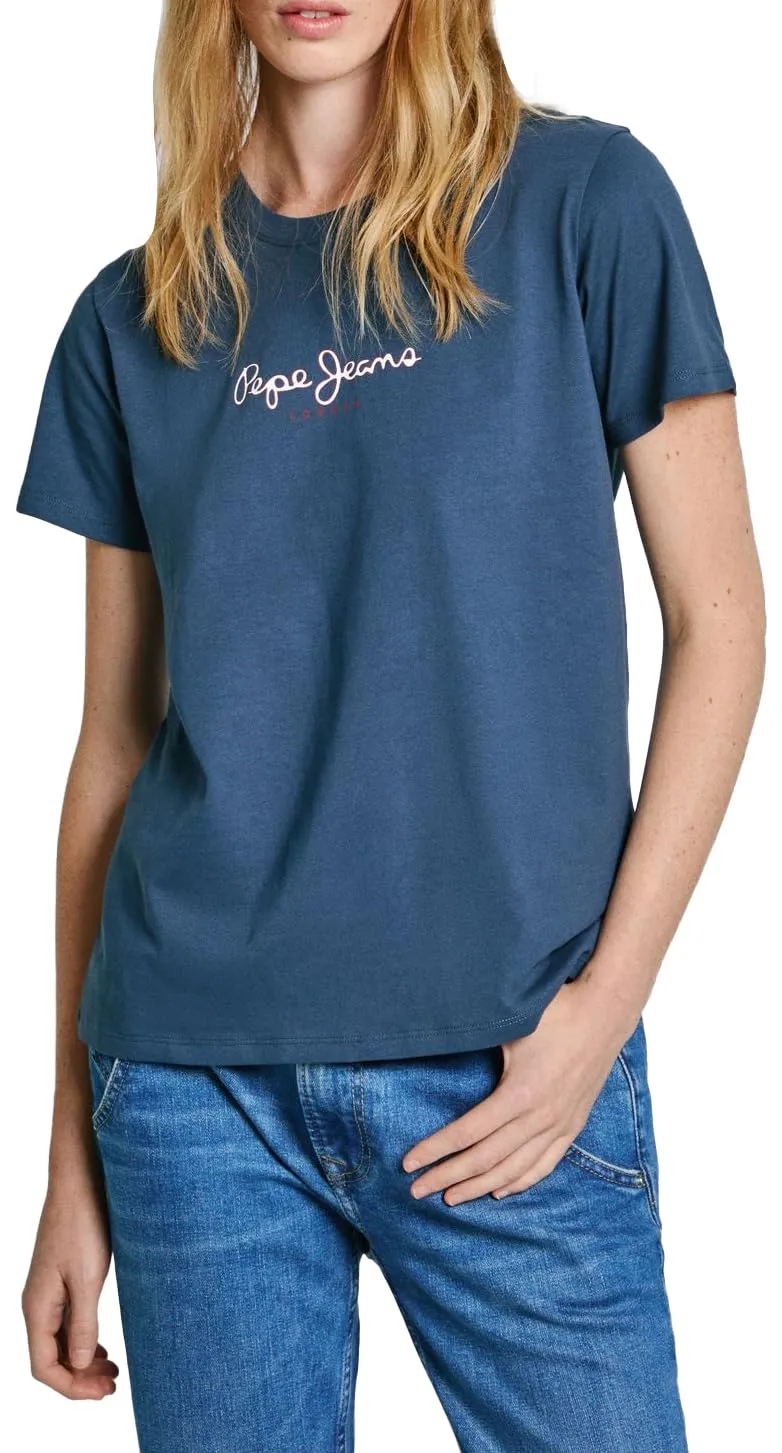 Pepe Jeans Fiore T-Shirt Donna Bianca Girocollo