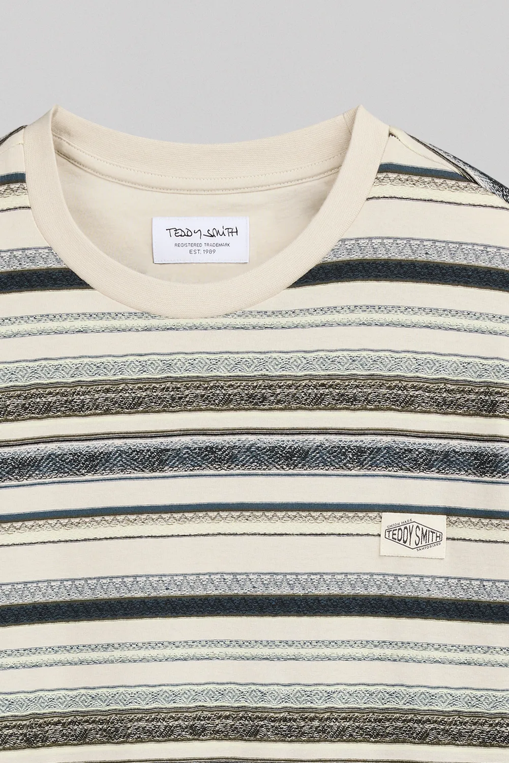 Teddy Smith T-Mateo t-shirt crema uomo righe
