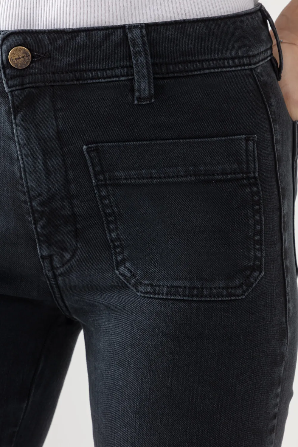Acquaverde Charlotte pantaloni bootcut Black Stone vita media