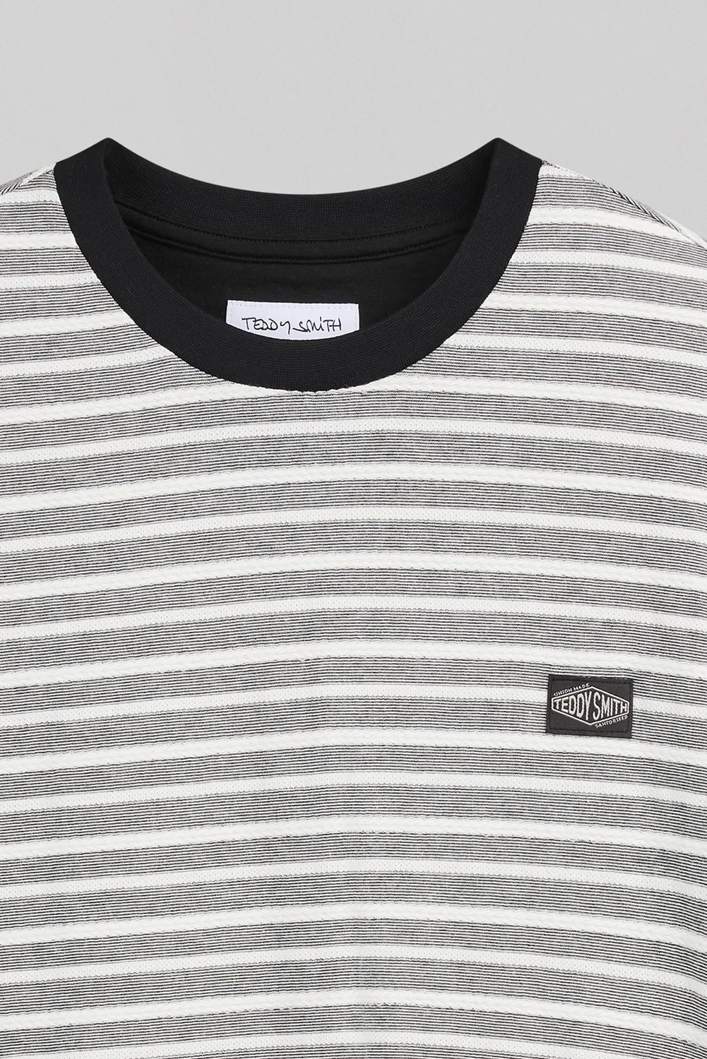 Teddy Smith T-Matias t-shirt righe cotone nera