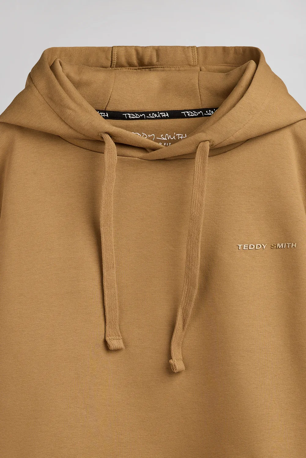 Teddy Smith S-Nark Felpa Uomo Cappuccio Nocciola Classica