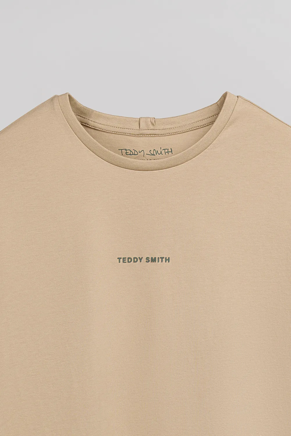 Teddy Smith T-Soy 2 T-Shirt Uomo Beige Cotone Regular
