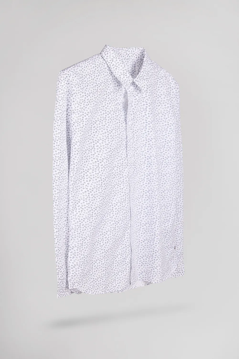 Teddy Smith Carton ML camicia bianca micro fantasia blu cotone