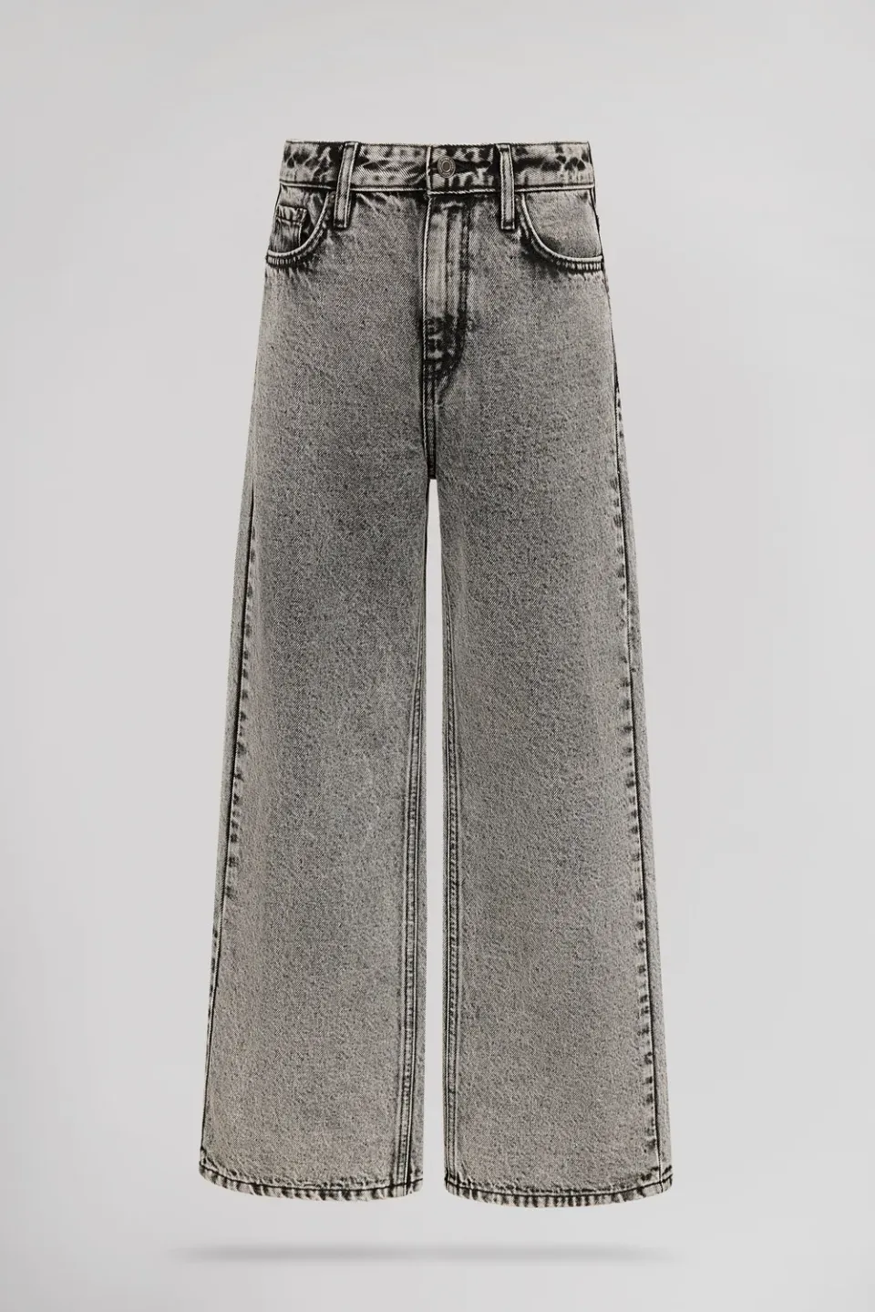 Teddy Smith P-Electra JR jeans largo grigio vita alta