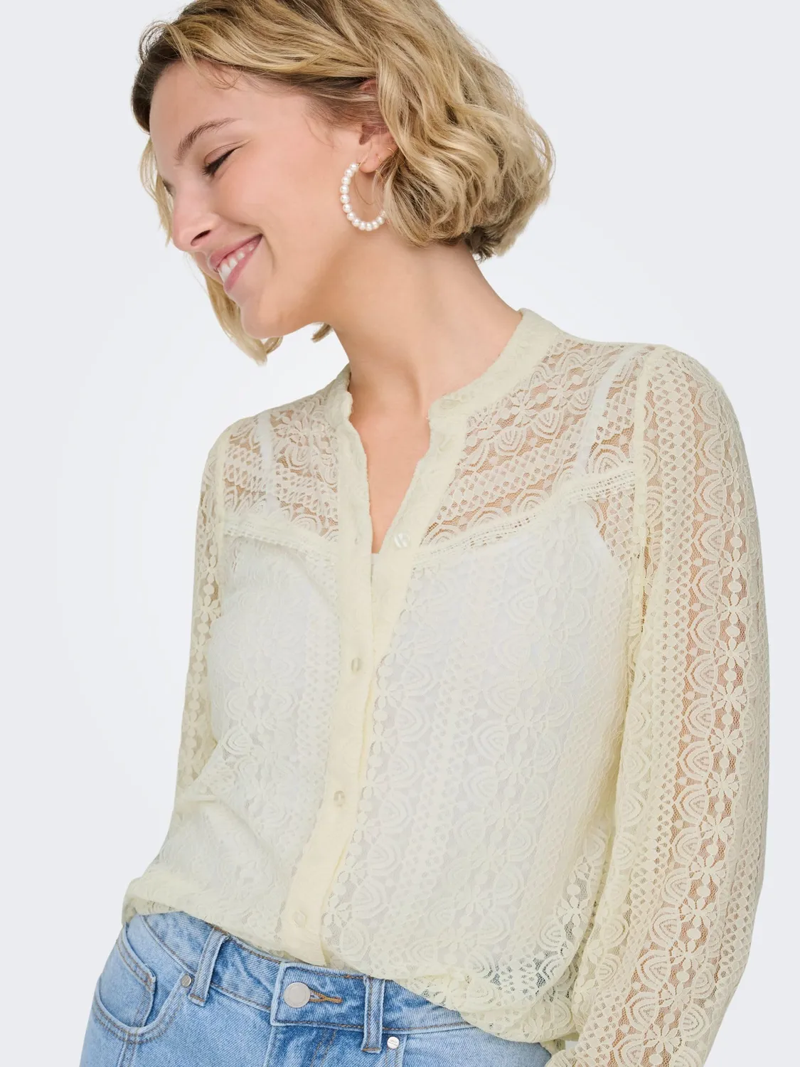 ONLY Onlreba camicia donna manica lunga Egret taglia XS