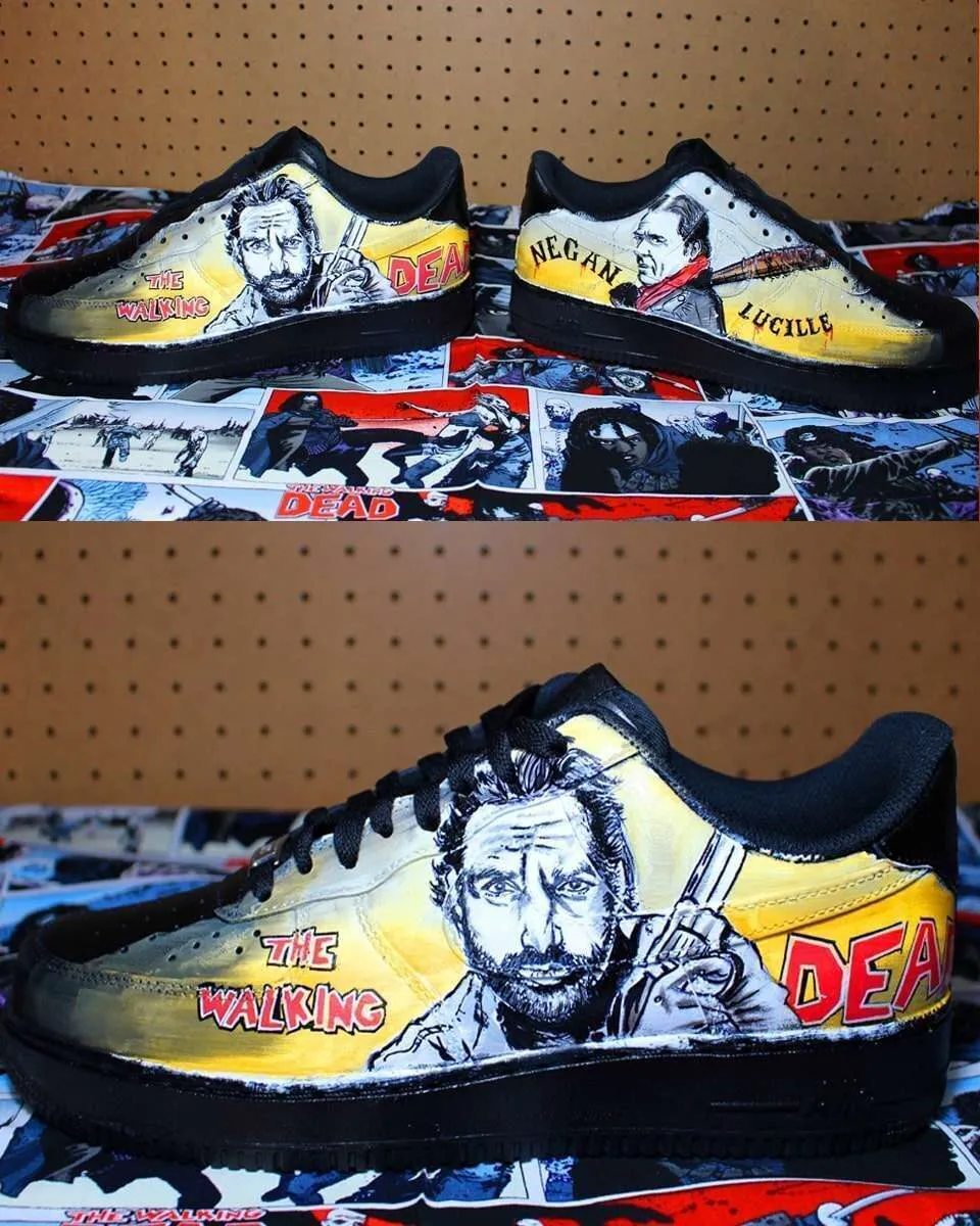 Nike Air Force 1 Rick vs Negan sneakers dipinte a mano