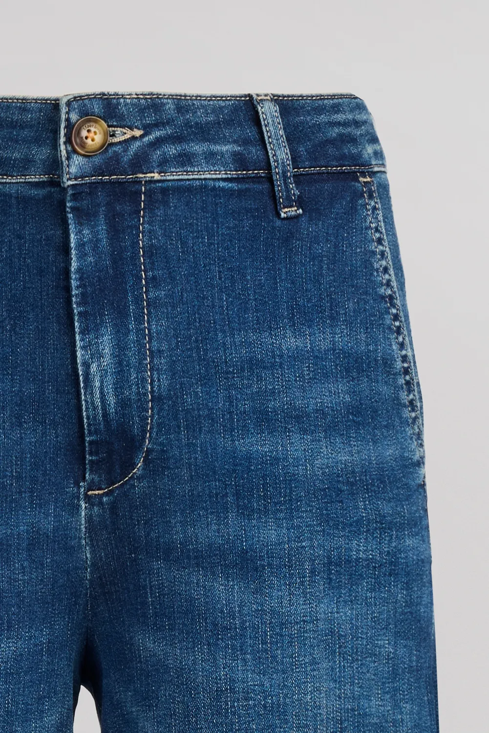 Teddy Smith P-Louisa Crop jeans donna blu wide leg
