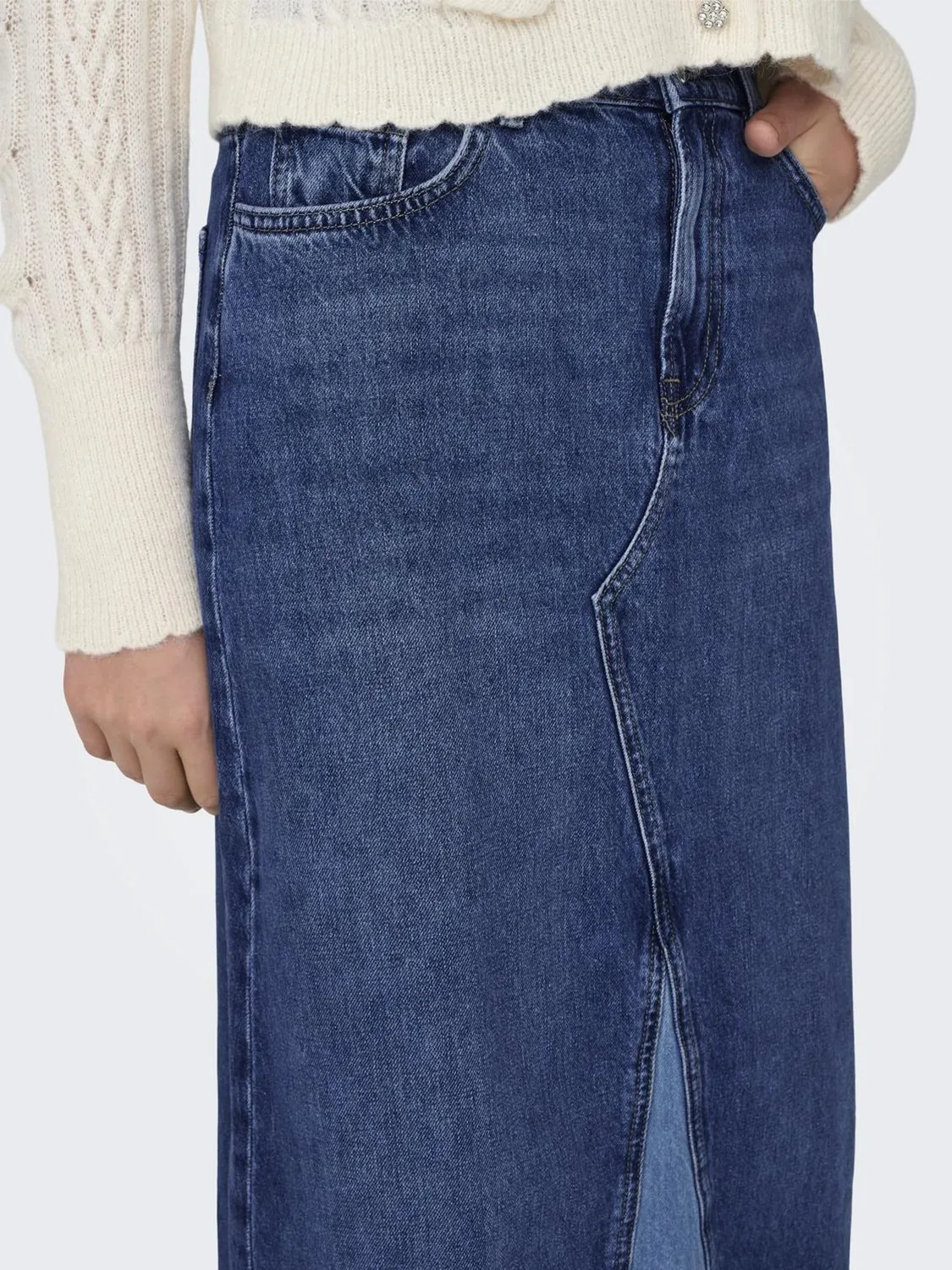 ONLY Onlmochi gonna jeans maxi vita alta M