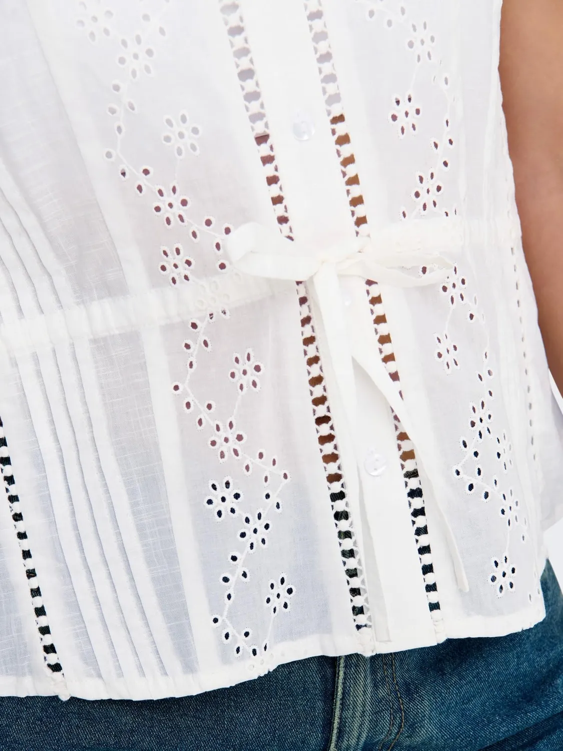 ONLY Onlsiffi top donna M in cotone ricamato