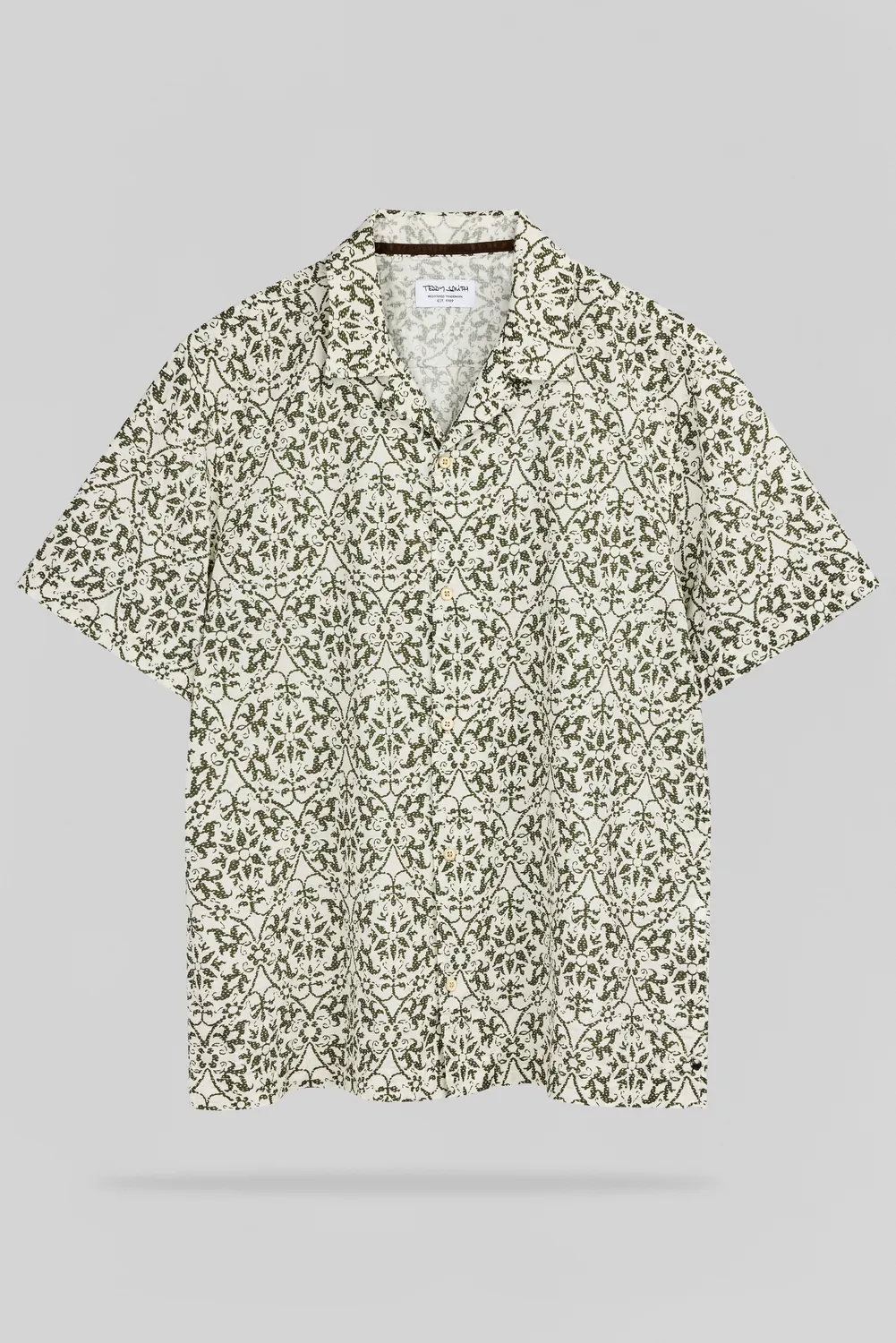 Teddy Smith C-Raymond MC camicia hawaiana cream fantasia