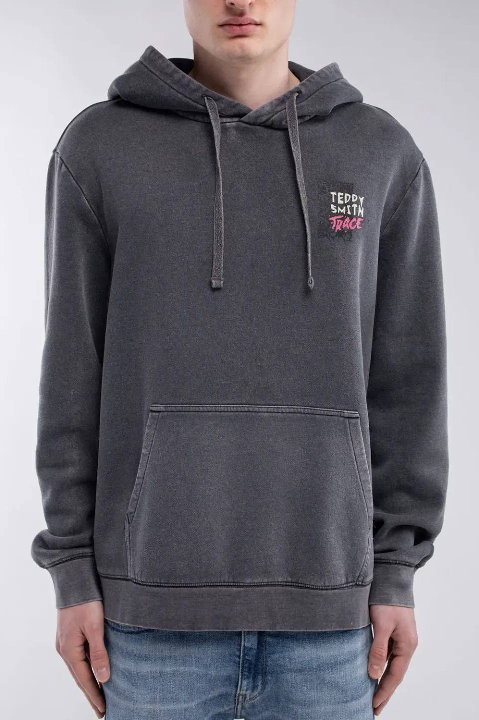 Teddy Smith S-Move Hoody felpa grigio uomo cappuccio