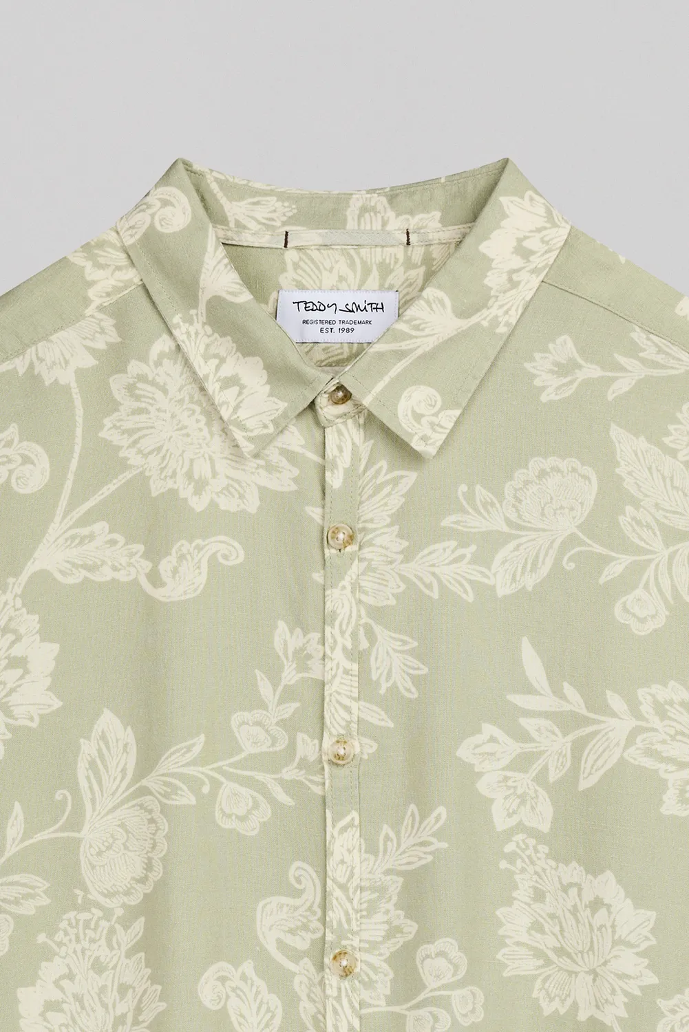 Teddy Smith Alberto camicia uomo verde salvia lino