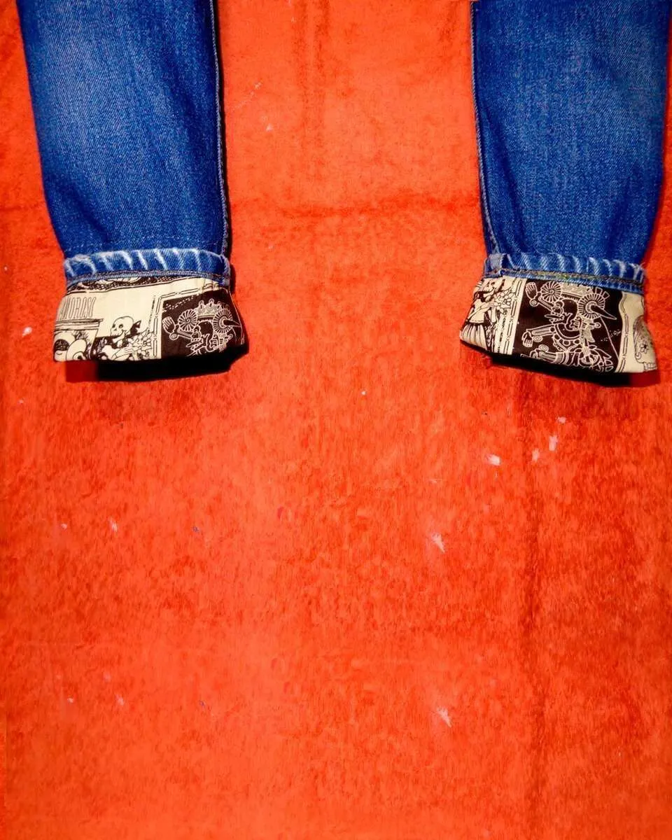 Never Say Never Jeans Levi's Teschio tessuto messicano