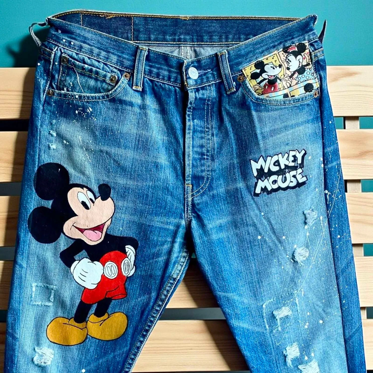 Never Say Never Levi's Vintage Jeans Topolino Mickey
