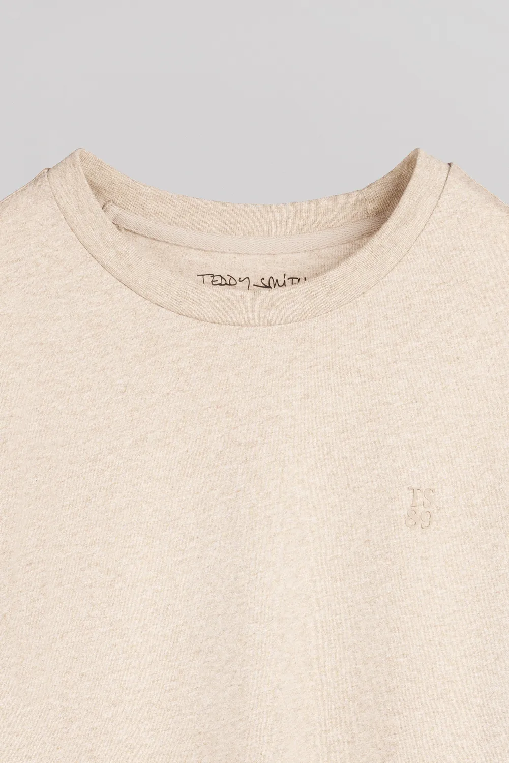 Teddy Smith T-Narvik MC t-shirt cream chiné cotone