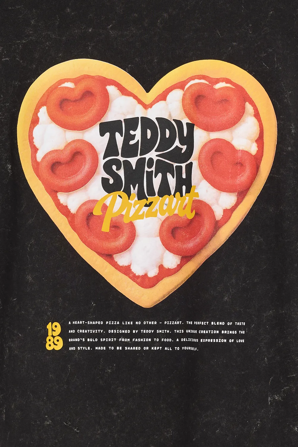 Teddy Smith T-Pizza MC JR t-shirt bambina nero vintage
