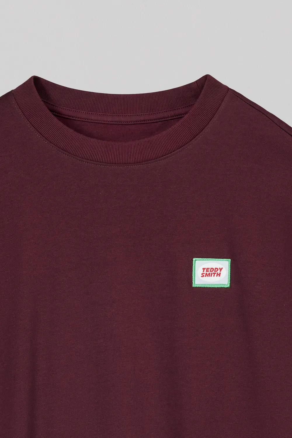 Teddy Smith T-Sly ML t-shirt ragazzo bordeaux maniche lunghe
