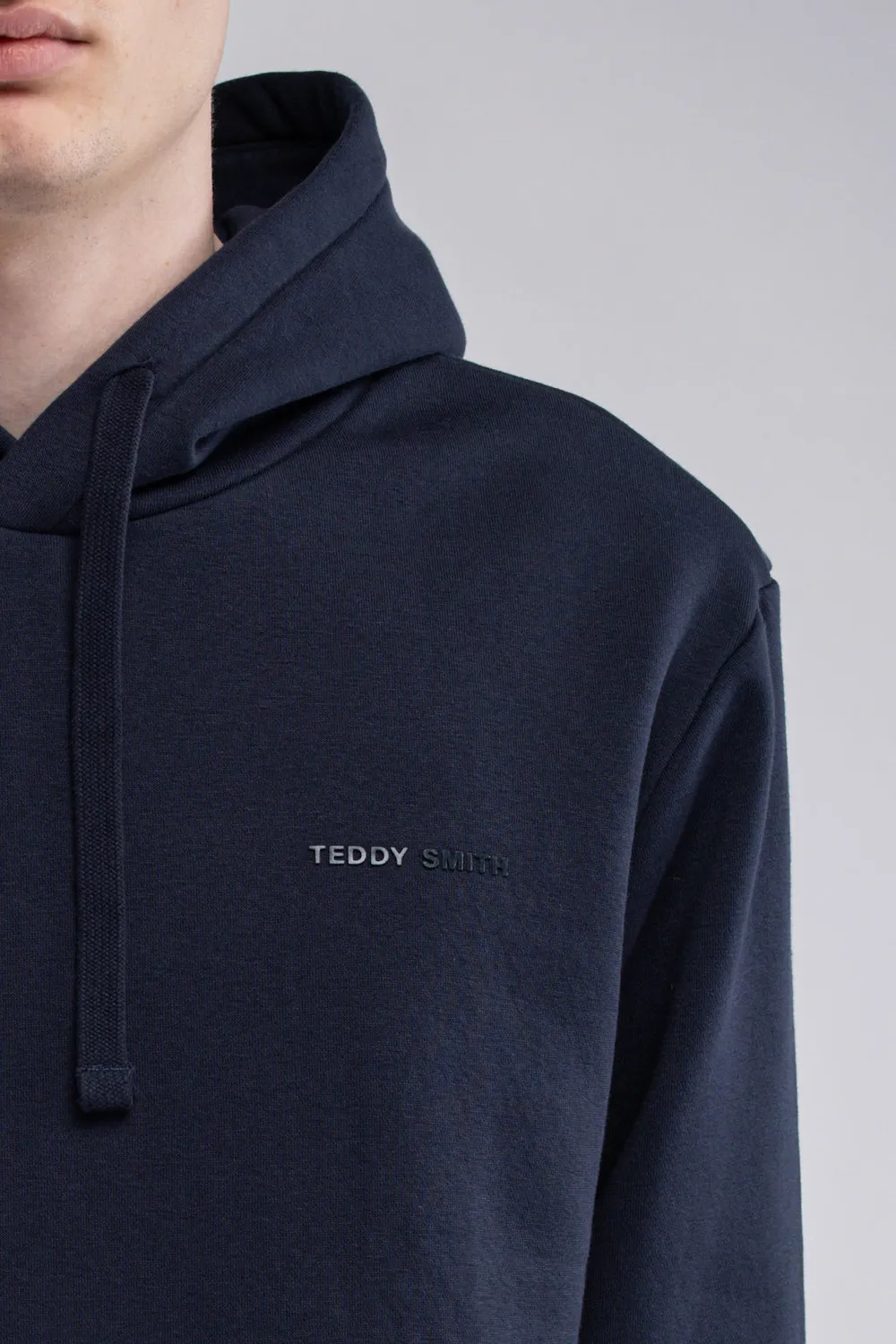 Teddy Smith S-Nark felpa uomo cappuccio blu navy
