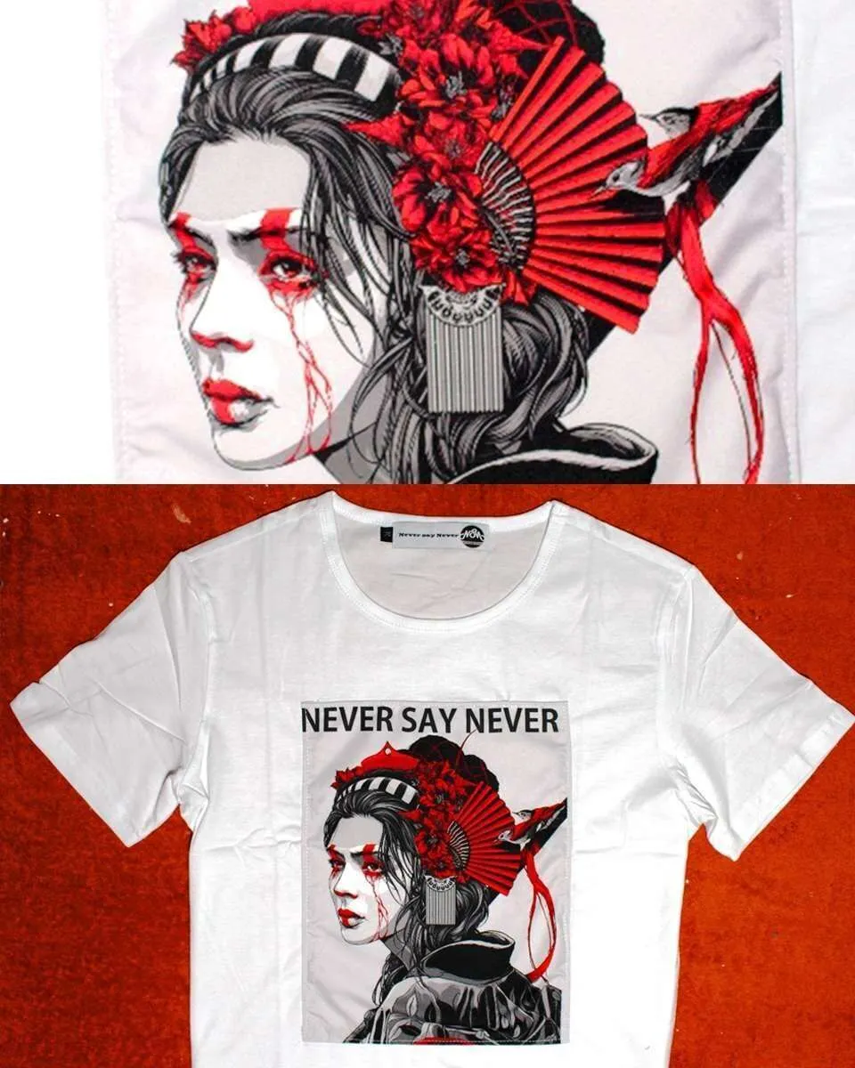 Never Say Never Geisha Warrior t-shirt in tessuto