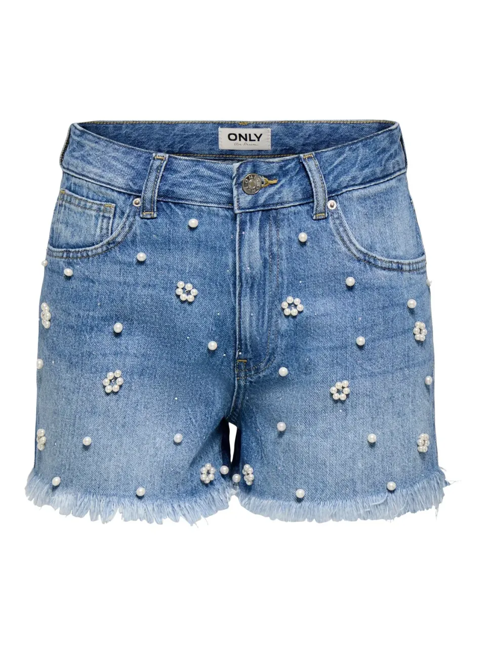 ONLY Onlzuma HW Pearl Deco DNM shorts vita alta XS