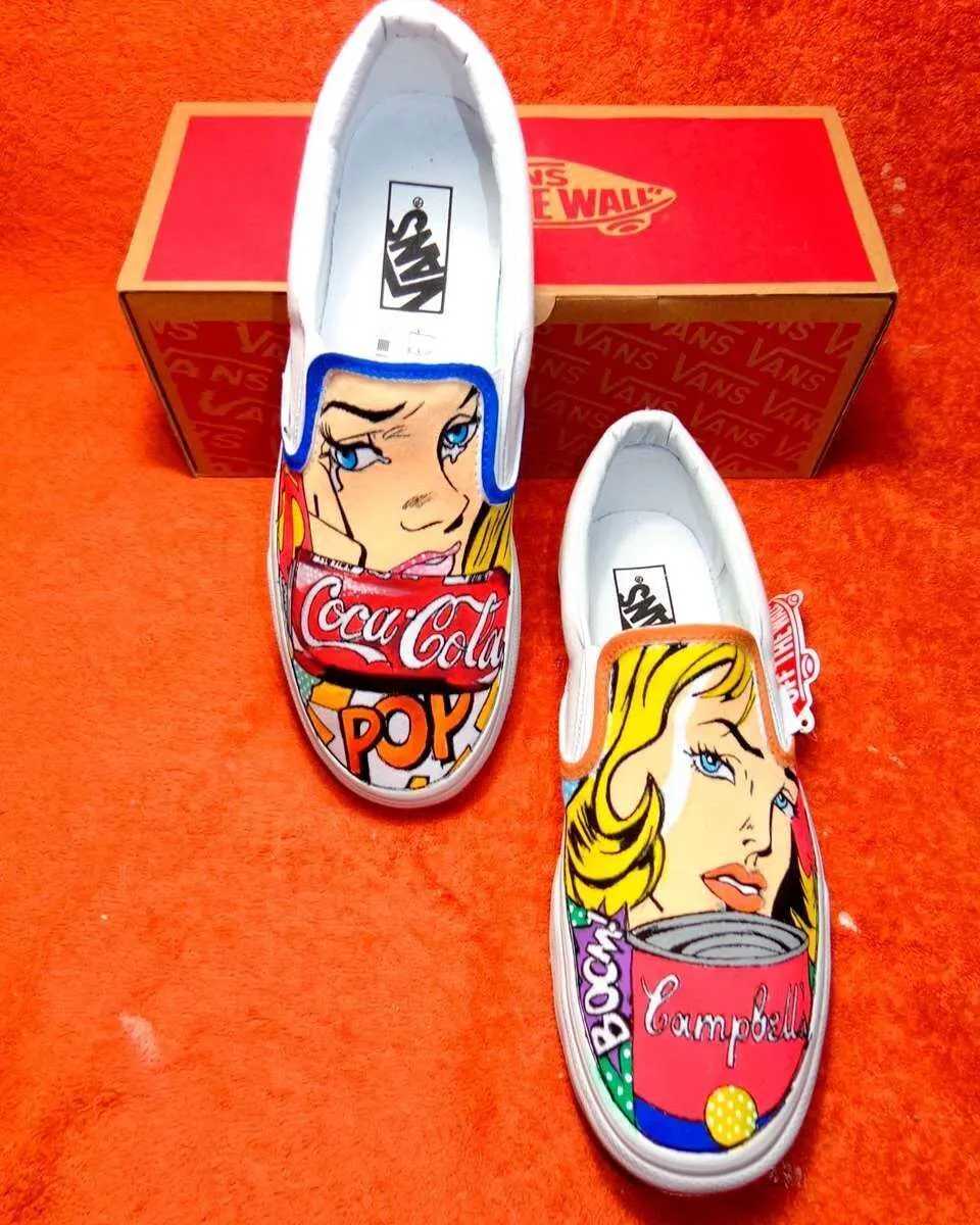 Vans Slip-On Pop Art scarpe dipinte a mano