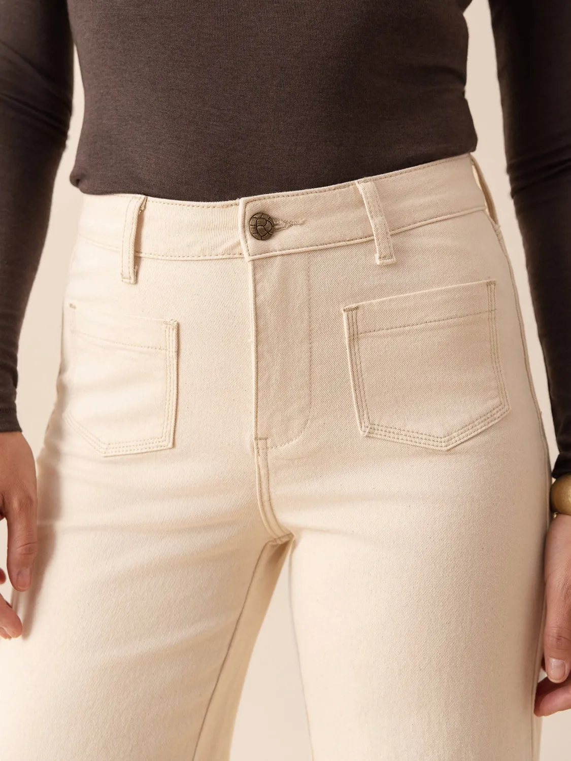 Oraije Gasparette jeans wide beige naturale